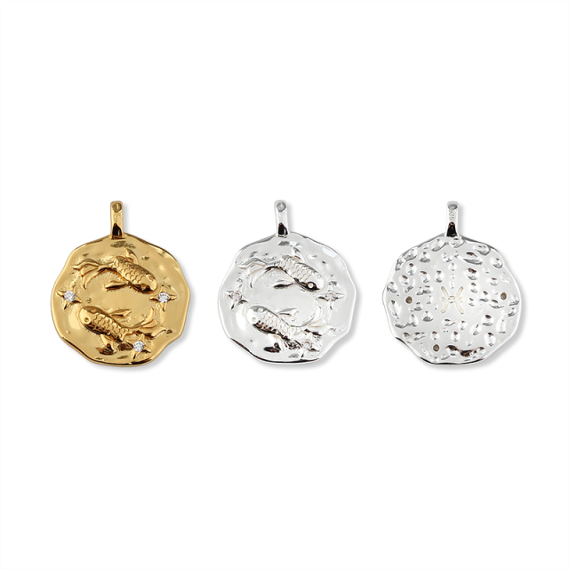 925 Sterling Silver 12 Constellation Zodiac Sign Pendant