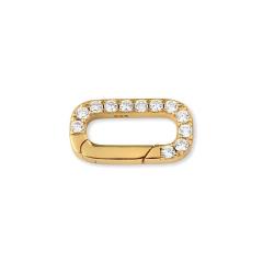 925 Sterling Silver Zircon Rectangle Spring Clasp
