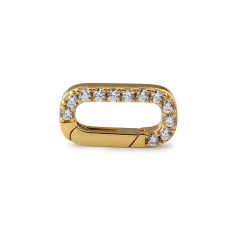 925 Sterling Silver Zircon Rectangle Spring Clasp
