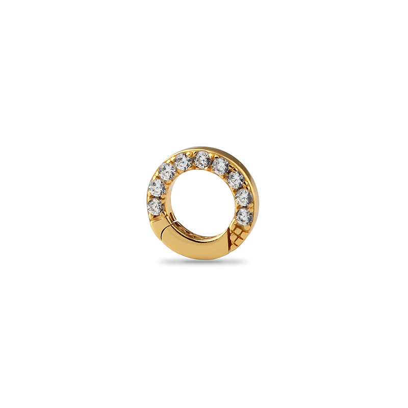 925 Sterling Silver Zircon Round Spring Clasp
