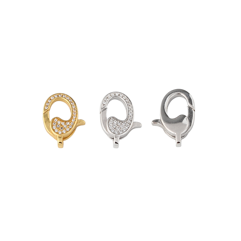 925 Sterling Silver Zircon Lobster Clasp