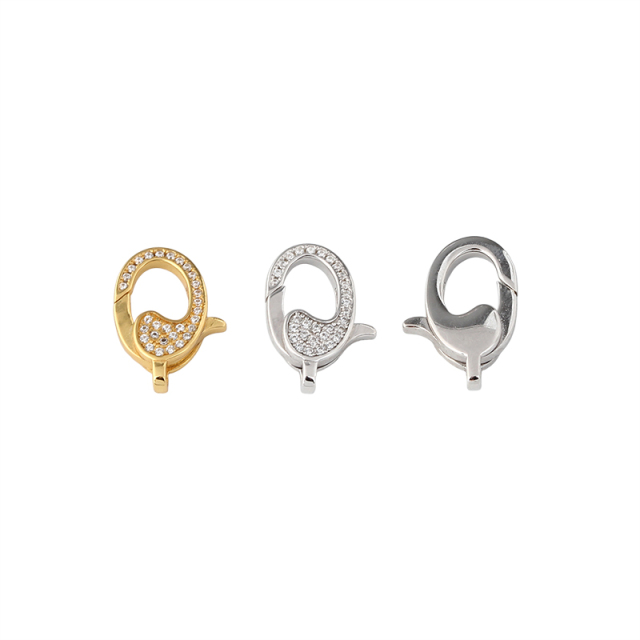 925 Sterling Silver Zircon Lobster Clasp