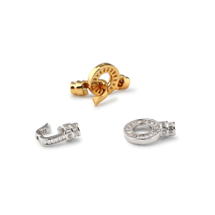 925 Sterling Silver Baguette Zircon Circle Toggle Clasp