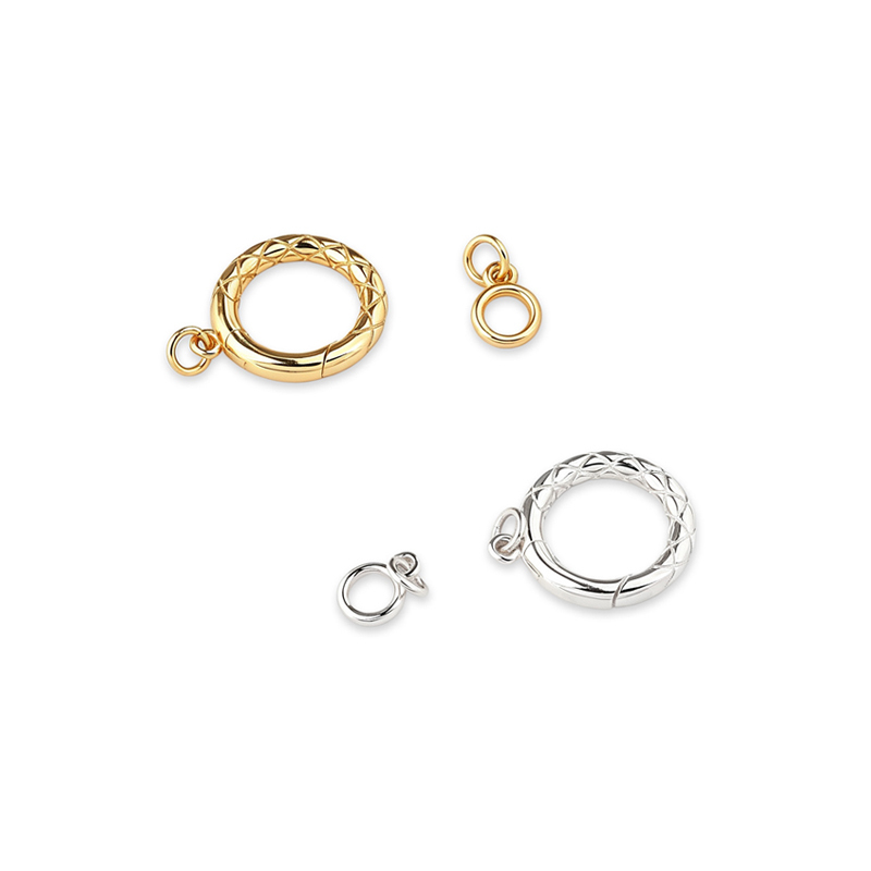 925 Sterling Silver Engraved Round Toggle Clasp