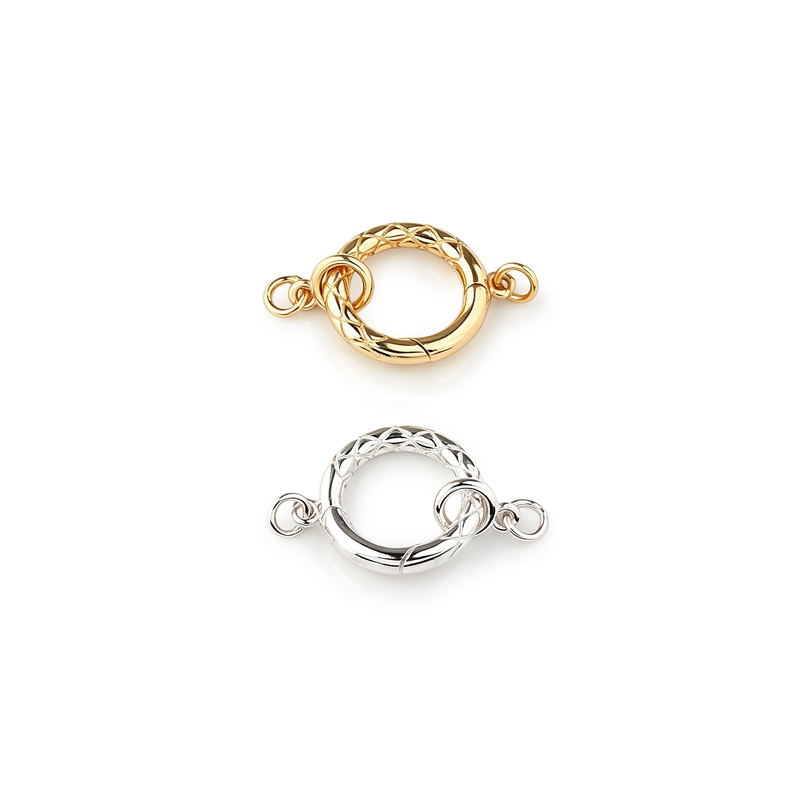 925 Sterling Silver Engraved Round Toggle Clasp