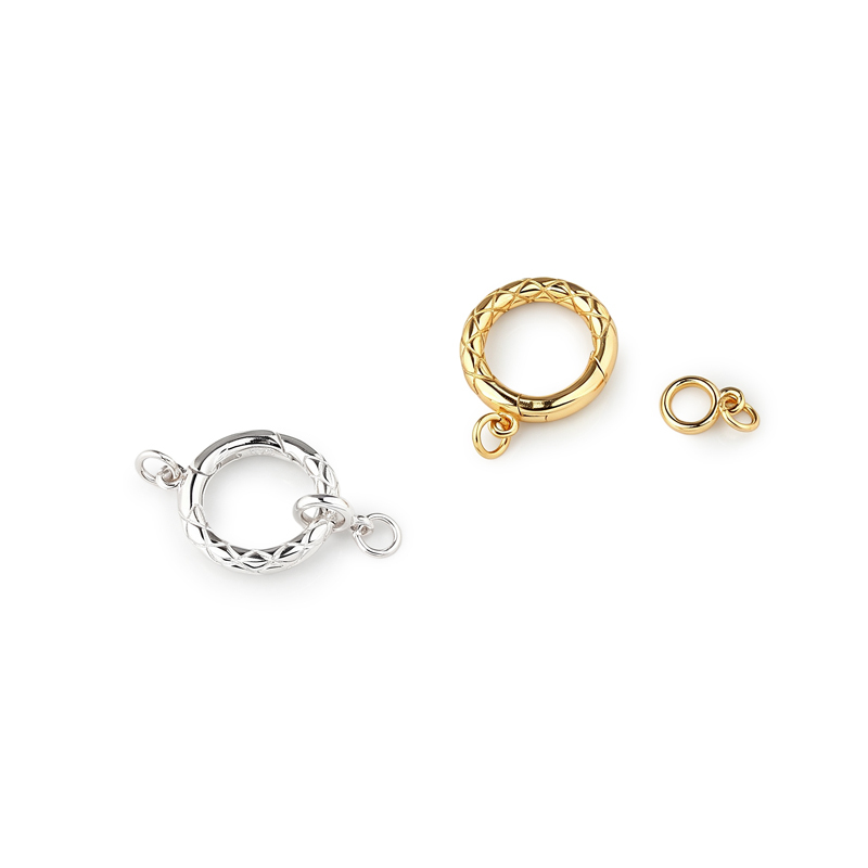 925 Sterling Silver Engraved Round Toggle Clasp