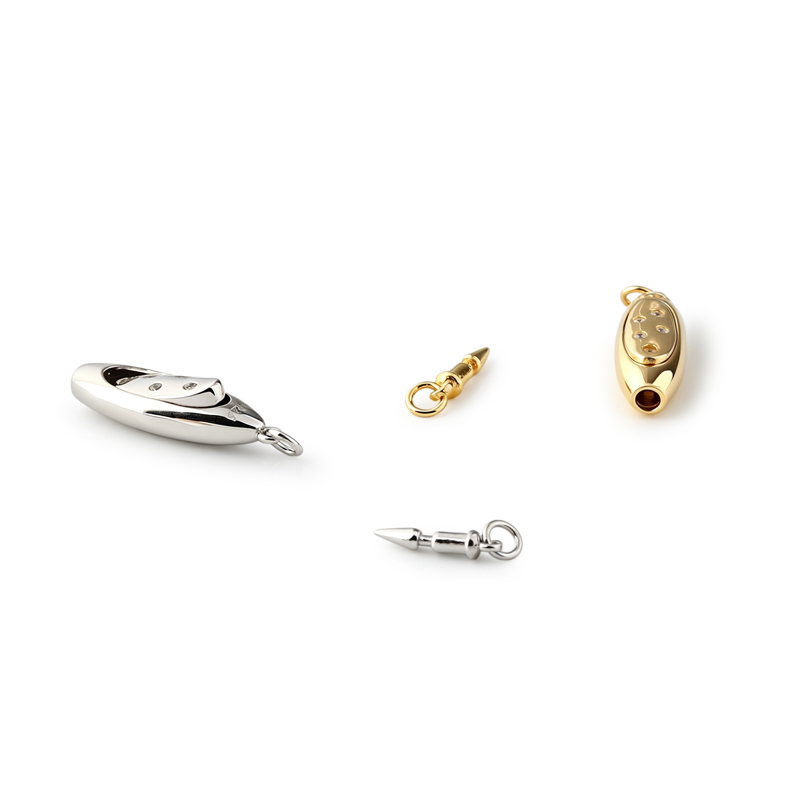 925 Sterling Silver Oval Zircon Box Clasp