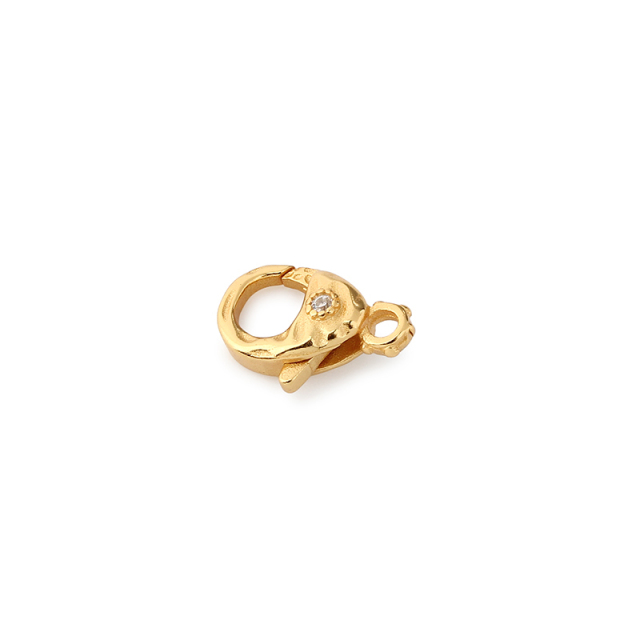 925 Sterling Silver Textured Zircon Lobster Clasp