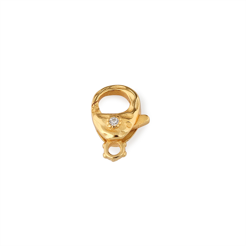 925 Sterling Silver Textured Zircon Lobster Clasp
