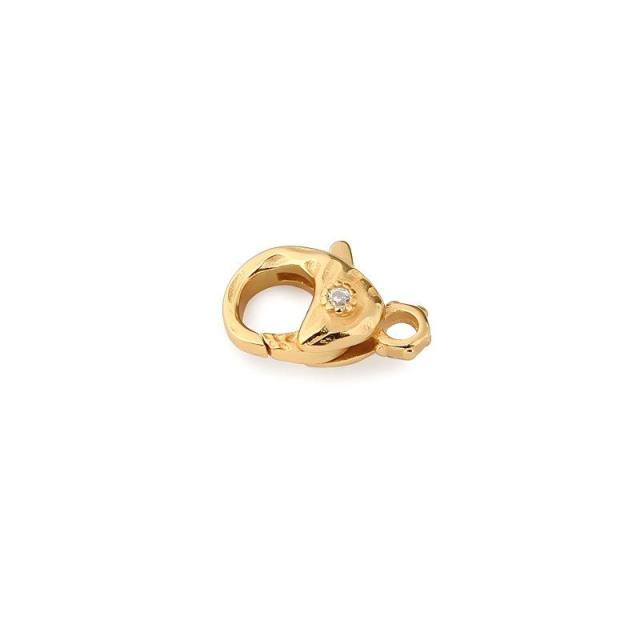 925 Sterling Silver Textured Zircon Lobster Clasp