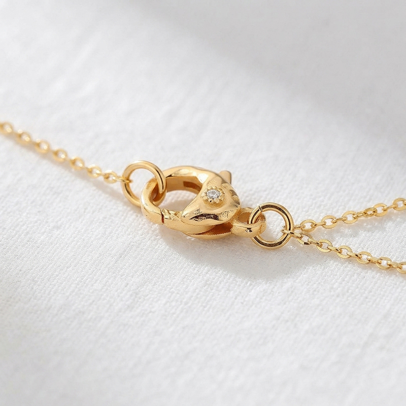 925 Sterling Silver Textured Zircon Lobster Clasp