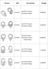 925 Sterling Silver Zircon Lobster Clasp