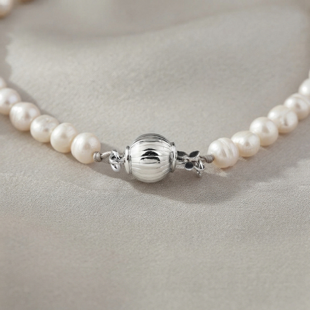 925 Sterling Silver Corrugated Lantern Box Clasp