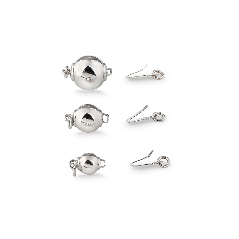 925 Sterling Silver Smooth Round Ball Box Clasp