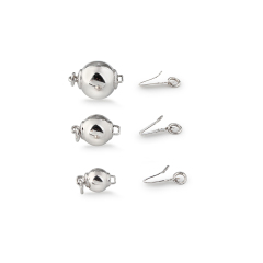 925 Sterling Silver Smooth Round Ball Box Clasp