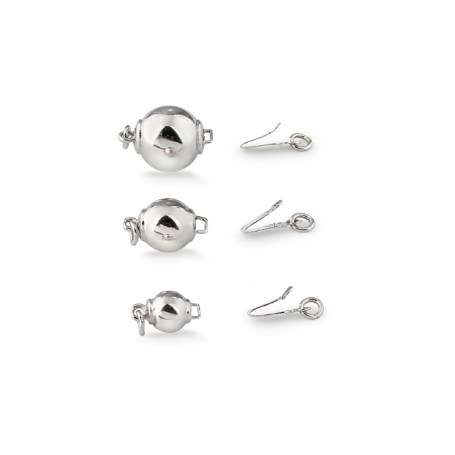 925 Sterling Silver Smooth Round Ball Box Clasp