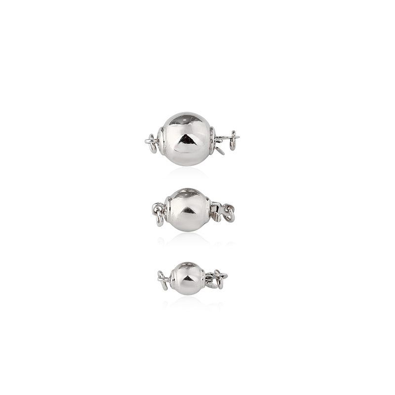 925 Sterling Silver Smooth Round Ball Box Clasp