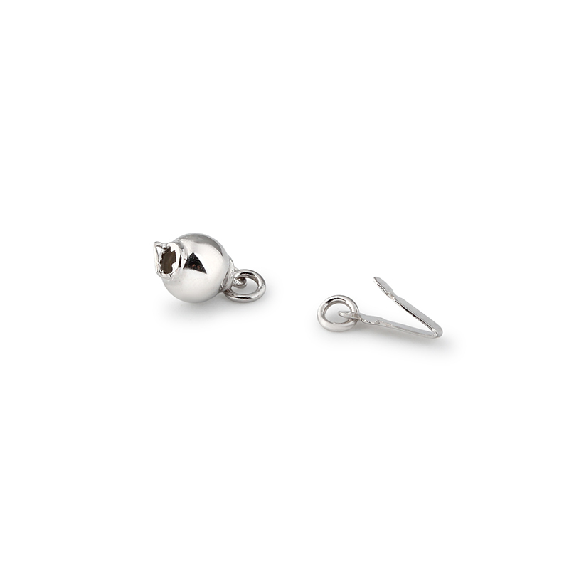 925 Sterling Silver Smooth Round Ball Box Clasp