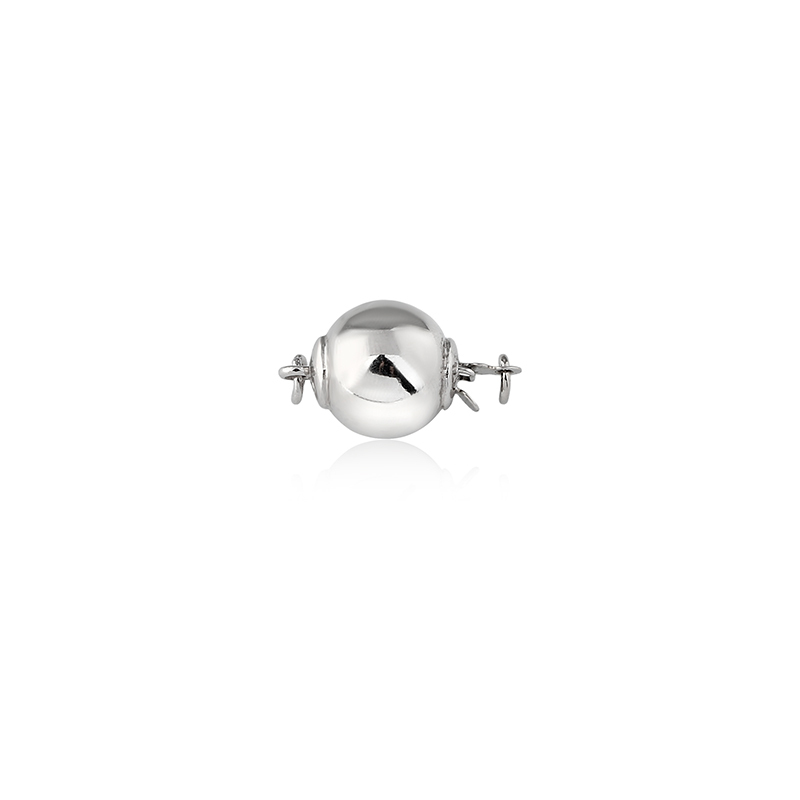925 Sterling Silver Smooth Round Ball Box Clasp