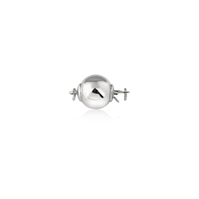 925 Sterling Silver Smooth Round Ball Box Clasp