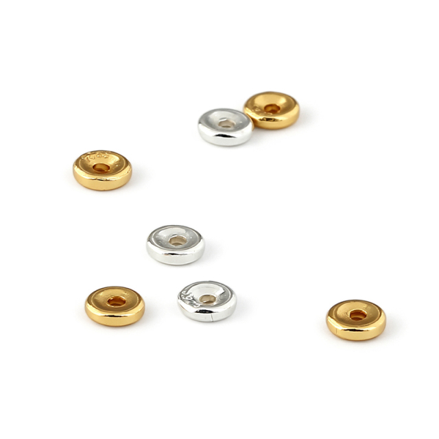 925 Sterling Silver Flat Disc Spacer Beads