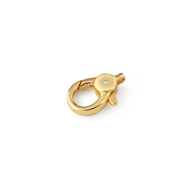 925 Sterling Silver CZ Paved Round Lobster Clasp