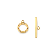925 Sterling Silver CZ Paved Circle OT Toggle Clasp