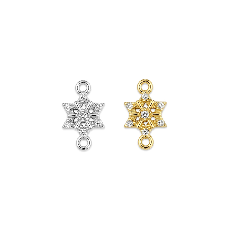 925 Sterling Silver Hexagram Star Snowflake Connector