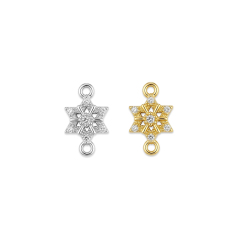 925 Sterling Silver Hexagram Star Snowflake Connector
