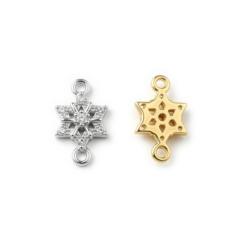 925 Sterling Silver Hexagram Star Snowflake Connector