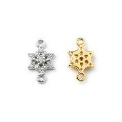 925 Sterling Silver Hexagram Star Snowflake Connector