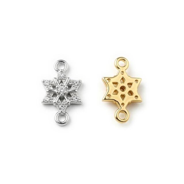 925 Sterling Silver Hexagram Star Snowflake Connector