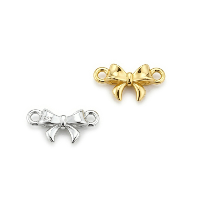 925 Sterling Silver Bow Connector