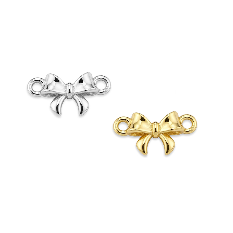 925 Sterling Silver Bow Connector