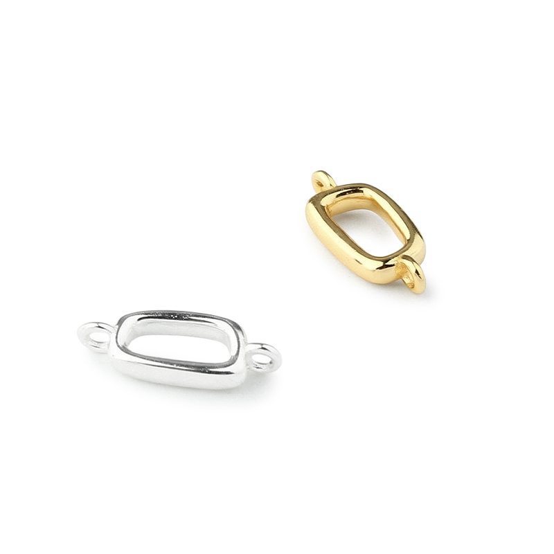 925 Sterling Silver Rectangle Frame Connector Link