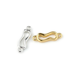 925 Sterling Silver Wavy Open Connector