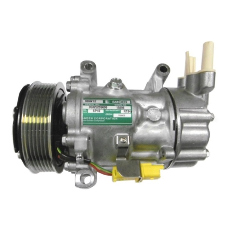 PV6 9646273880 SD 1439 Sanden 6V12 Car AC Compressor for Peugeot 206 307 Citroen Xsara Picasso Fiat