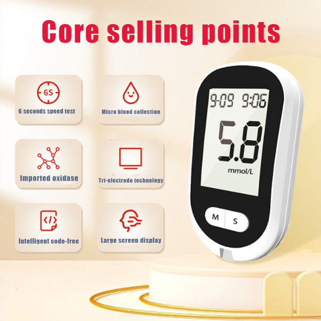 Quick Test Blood Glucose Testing Equipment Glucometer Monitoring Diabetic Blood Glucose Meter Blood Sugar Monitor