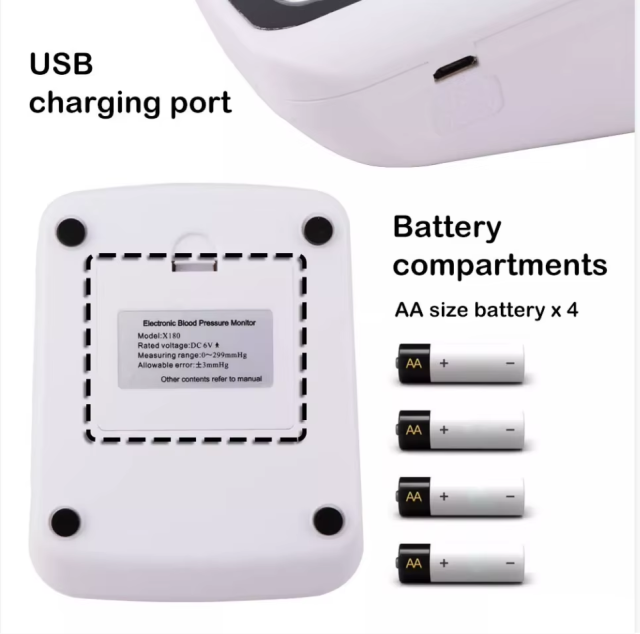 YUVNICE Portable Electric Digital Blood Pressure Monitor Sphygmomanometer Tensiometer BP Machine