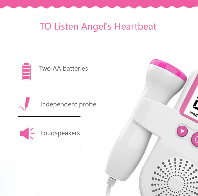 Portatil Fetal Doppler 2024 Medical Equipment Heart Rate Baby Doppler Fetal Pulse Monitor Portable Ultrasound Fetal Doppler