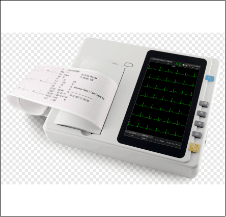 6-Channel 7 Inch LCD Screen Handheld Medical ECG/EKG Device with Power Source for Hospitals