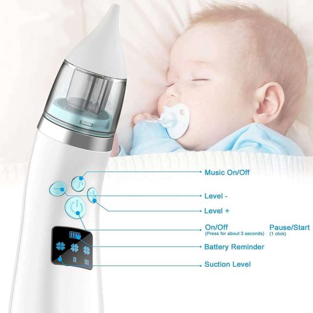 Electric Silicone Baby Nasal Aspirator Health Care Nasal Vacuum Nose Cleaner for Children Essential Medical Supply for Infants