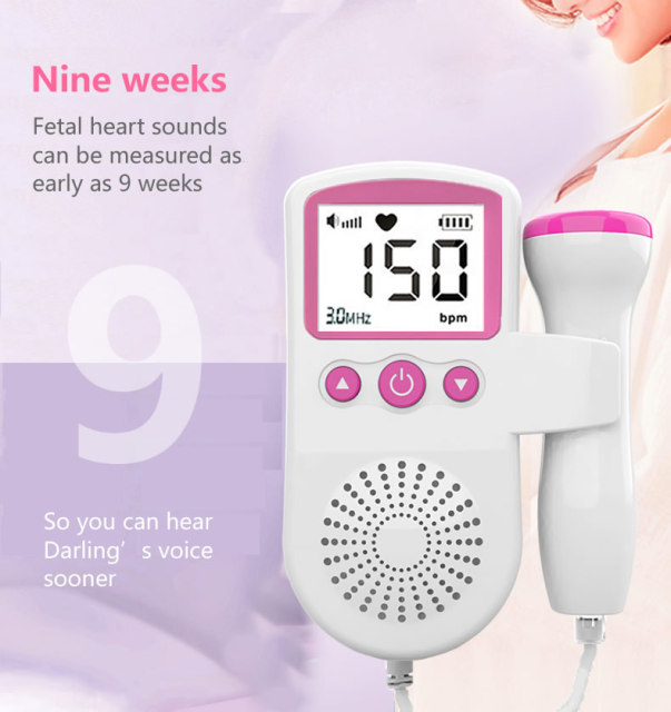 Portatil Fetal Doppler 2024 Medical Equipment Heart Rate Baby Doppler Fetal Pulse Monitor Portable Ultrasound Fetal Doppler