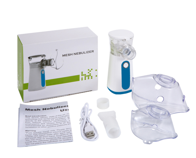 Home Use Kids Adults Atomizer Inhaler Smart Portable Electric Aerosol Ultrasonic Mesh Nebulizer Machine Built-in Battery