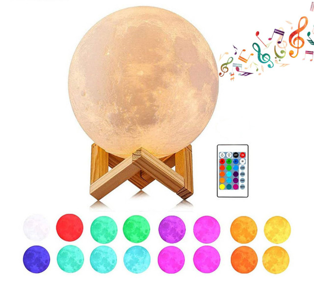 DOSYU 3D月球灯，20厘米夜月灯遥控器和触摸控制带USB充电器,DOSYU,
