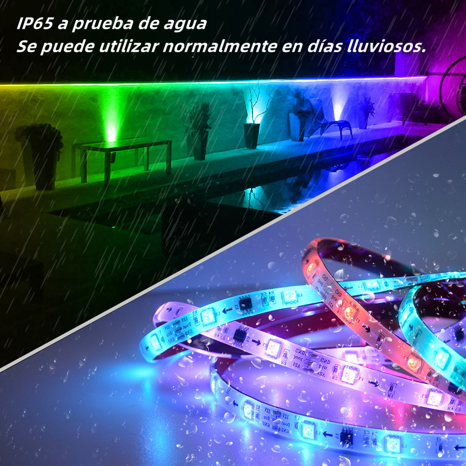 DOSYU 5M / 16.4F Strip Light, 3528 RGB LED Strip Light con Control Remoto Para TV, Fiesta, Hogar, Bricolaje, Navidad y Decoración de Halloween,DOSYU,