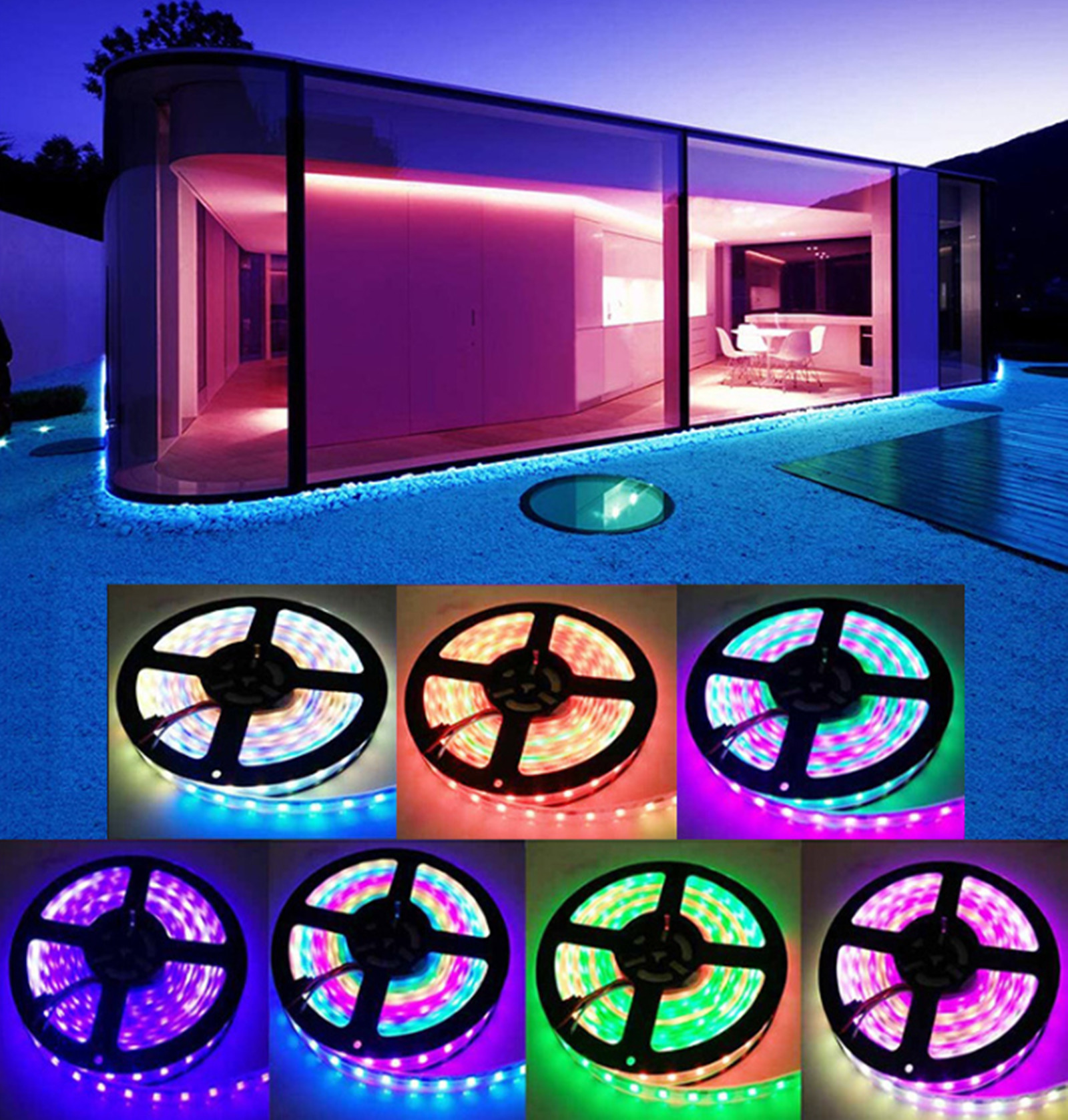 DOSYU 10M / 32.8FT Strip Light, 3528 RGB LED Strip Light con Control Remoto Para TV, Fiesta, Hogar, Bricolaje, Navidad y Decoración de Halloween,DOSYU,