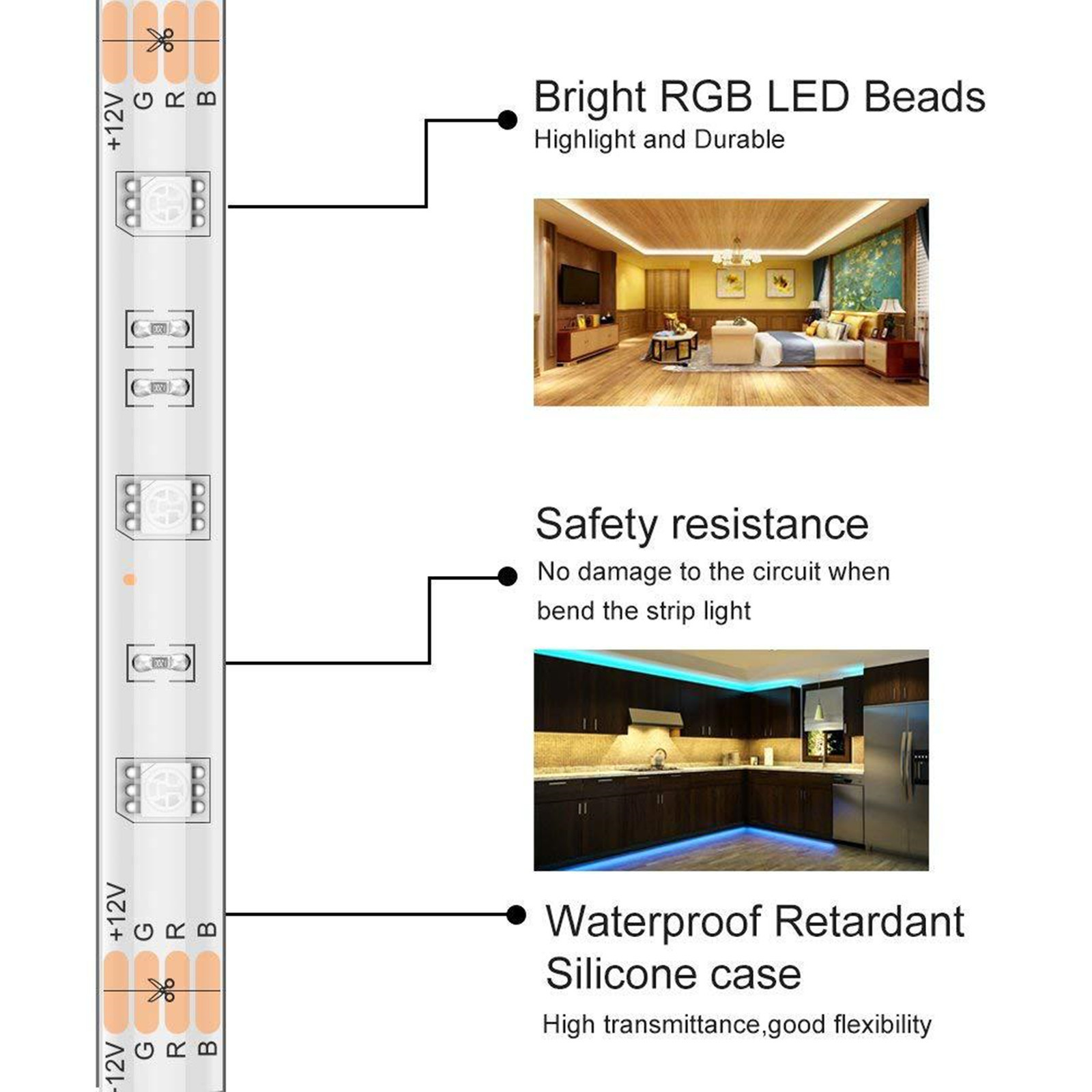 DOSYU 10M / 32.8FT Strip Light, 3528 RGB LED Strip Light con Control Remoto Para TV, Fiesta, Hogar, Bricolaje, Navidad y Decoración de Halloween,DOSYU,