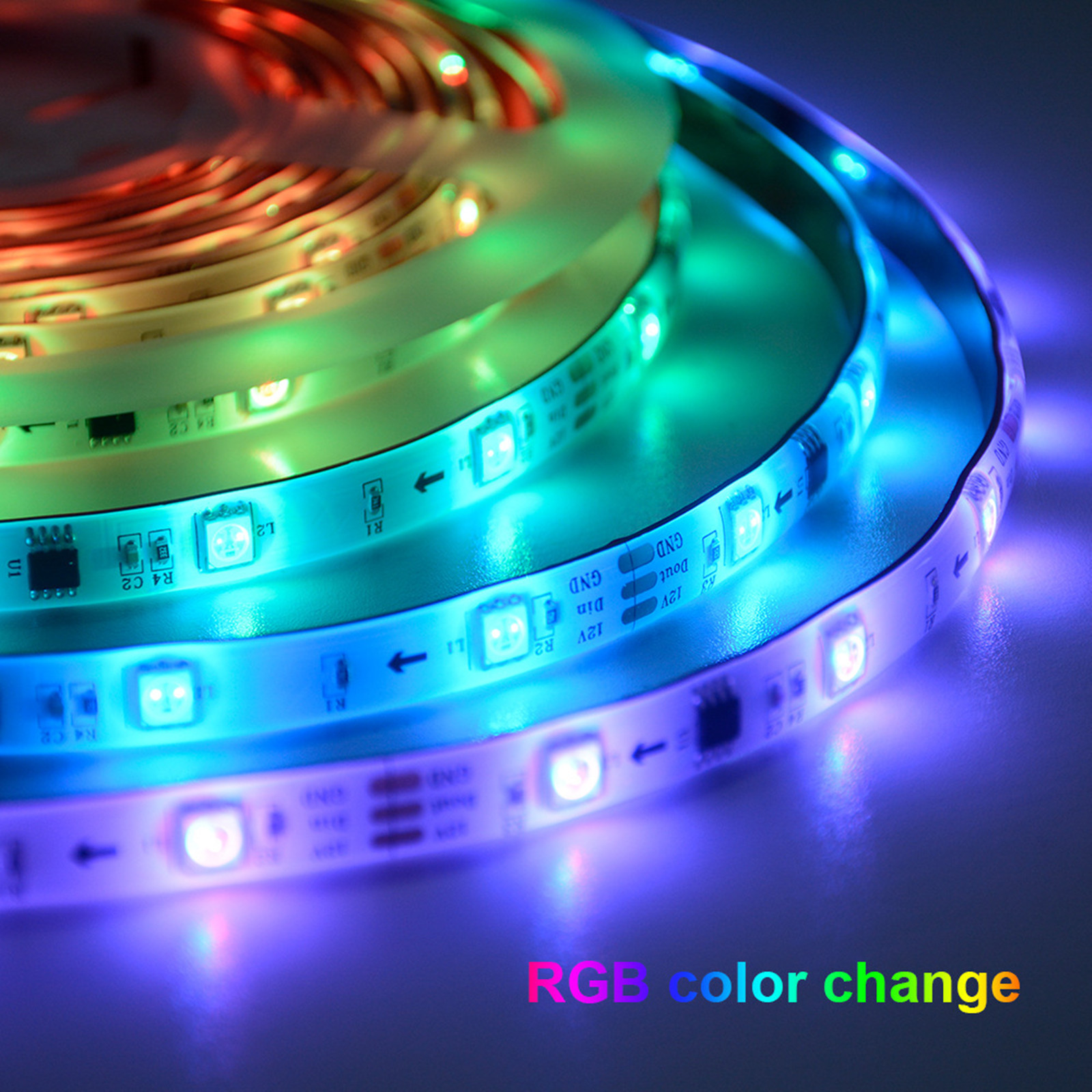 DOSYU 5M / 16.4F Strip Light, 3528 RGB LED Strip Light con Control Remoto Para TV, Fiesta, Hogar, Bricolaje, Navidad y Decoración de Halloween,DOSYU,