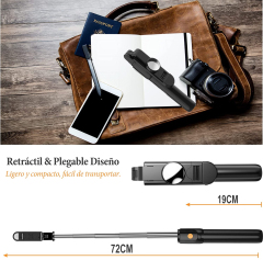 DOSYU Selfie Stick con Control Remoto Trípode de Teléfono Móvil 360 ° Rotación Selfie Stick Expandible Bluetooth (con Espejo),DOSYU,